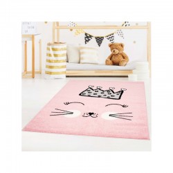 Rozā bērnu paklājs ar kaķu...