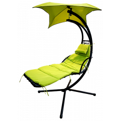 Krēsls ar saulessargu zaļš