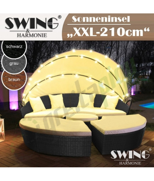 LED Poliratano gultas Sun Island XXL - 210cm - EVE